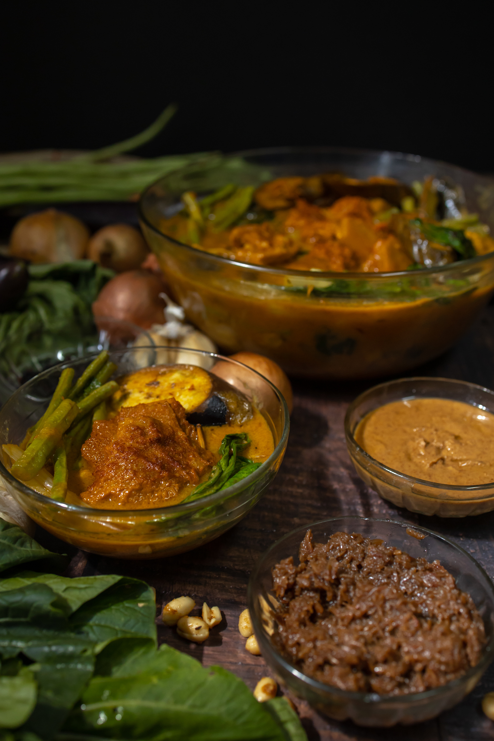 Bowls of Kare-Kare on a Table